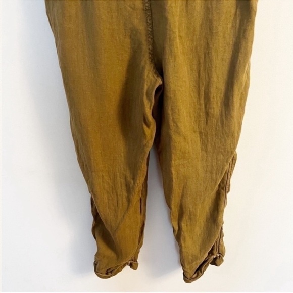 Free People Paperbag Pants Straight Leg Linen Cuffed Leg Tie Belt Size Small - Picture 5 of 11